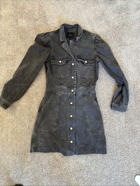 Rails - Washed Black Denim Button Front Dress